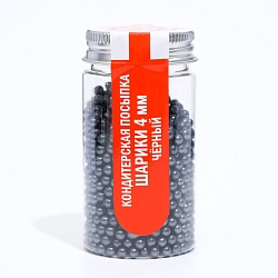 Кондитерская посыпка шарики 4 мм чёрный 50 гр