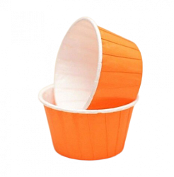 капсулы для капкейков жесткий борт "Оранжевый" 100 шт