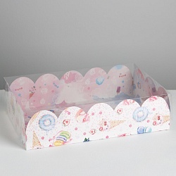 Коробка для пирожных 30 см*20 см*8 см "Вкусности"