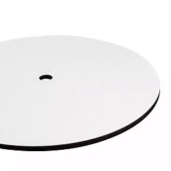 Подложка сатин для торта двусторонняя с отверстием белая 34 см, толщина 6 мм